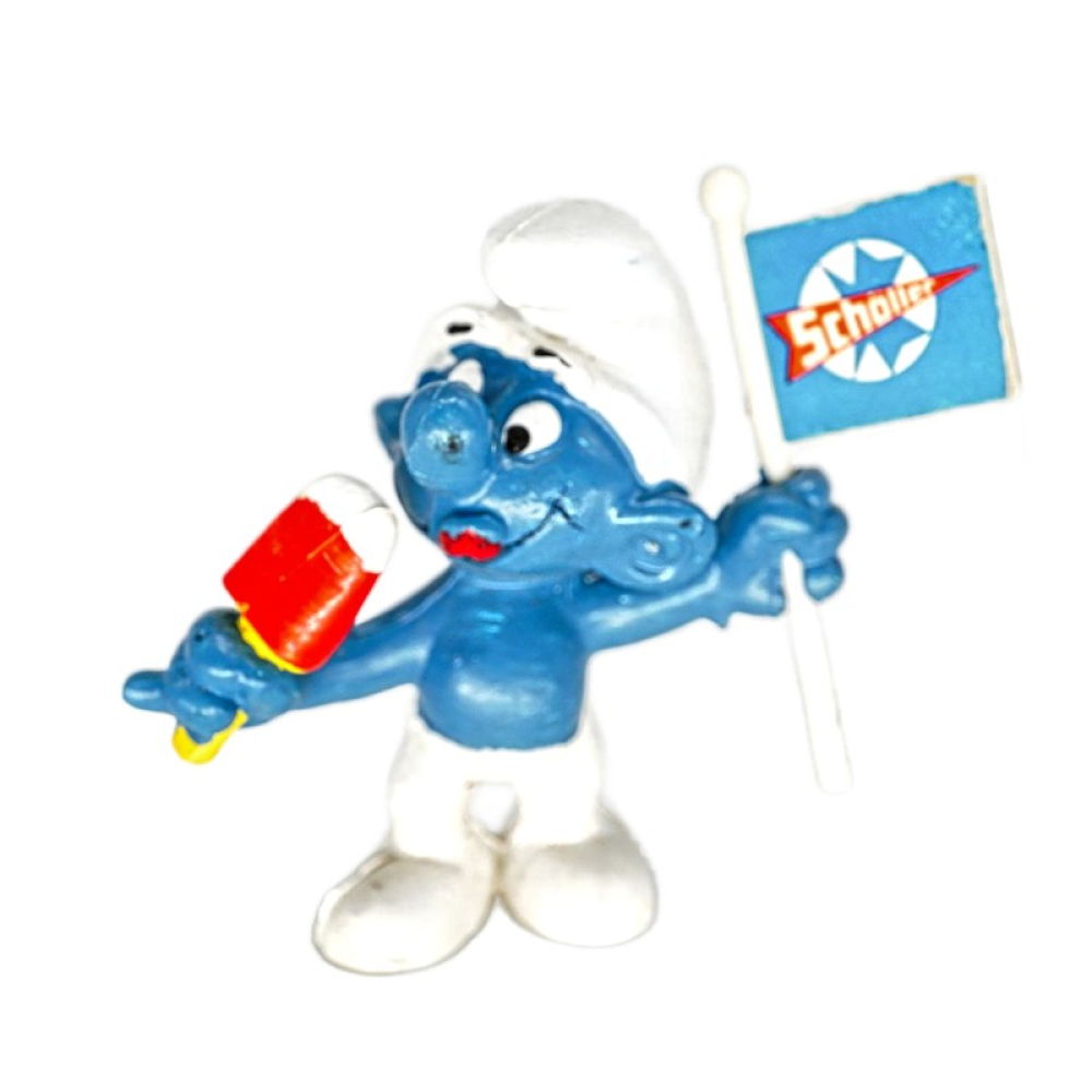 Schleich Schlumpf mit Eis und Schöller Flagge 20053